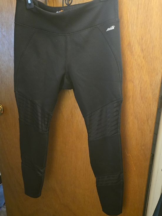 Avia Pants - Avia Black Moto-Accent Athletic Leggings